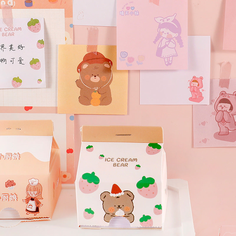 Sweet Pastel Milk Box Sticky Notes - Cherry Bomb