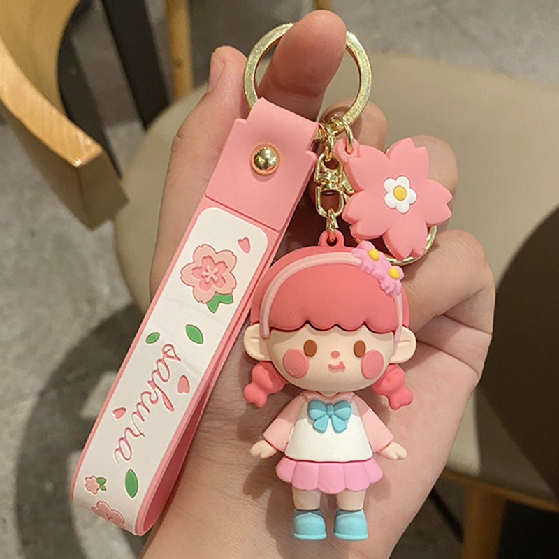 Cute Cherry Blossom Doll Keychain - Cherry Bomb