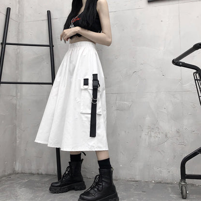 Edgy Skirt with Thin Pockets - Cherry Bomb