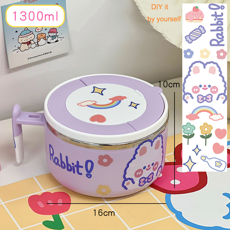 Kawaii Bunny Stainless Steel Ramen Bowl - Cherry Bomb