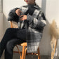 Plaid Mid-length Loose Woolen Coat - Cherry Bomb