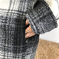 Plaid Mid-length Loose Woolen Coat - Cherry Bomb