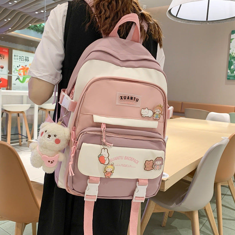 Stylish Fashion All-match Backpack - Cherry Bomb