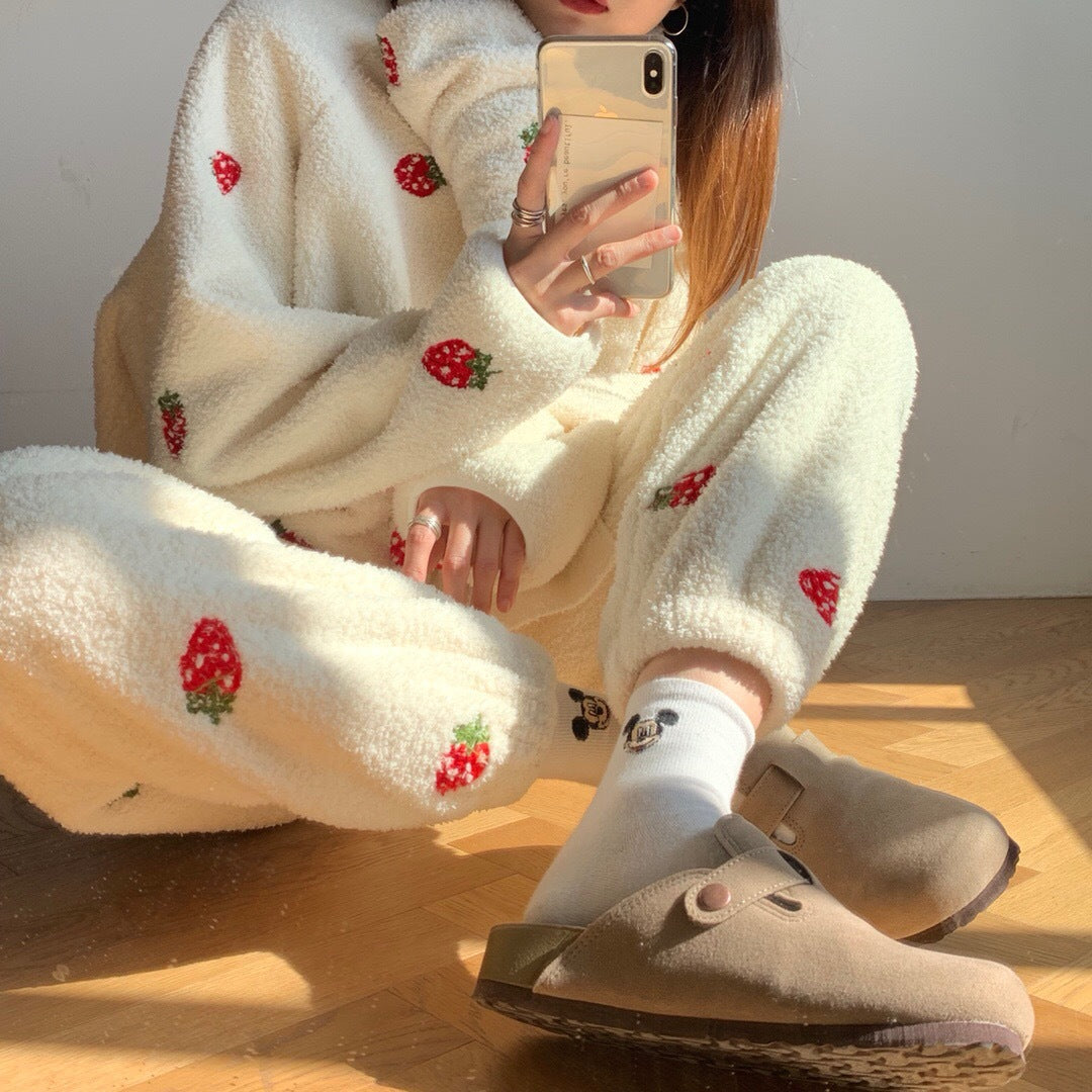 Strawberry Three-piece Pajamas Set - Cherry Bomb