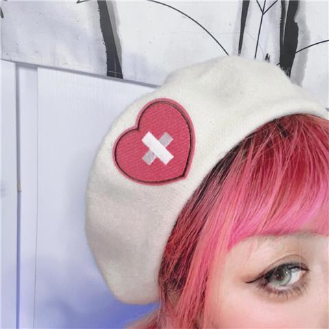 Love Cross Embroidery Beret