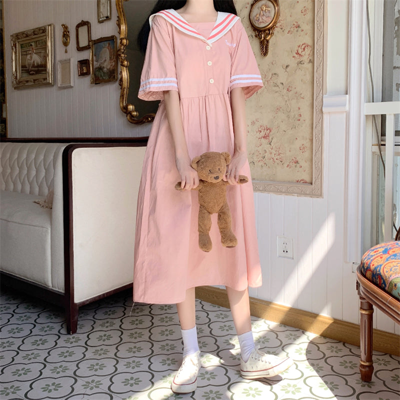 Japanese Sweet Sailor Style Dress - Cherry Bomb