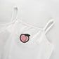 Peach Embroidery White Bodysuit