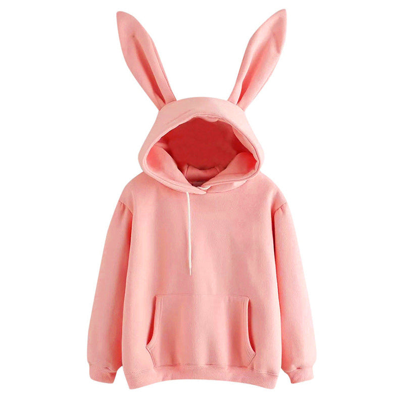Hooded Rabbit Ears Sweatshirt - Cherry Bomb