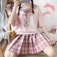 Cute Short-sleeved Sailor Top and Pleated Skirt - Cherry Bomb