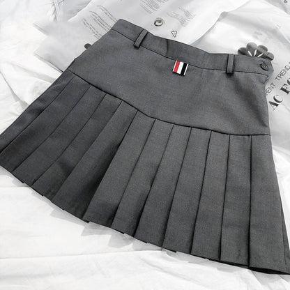 Preppy Style Pleated Skirt - Cherry Bomb