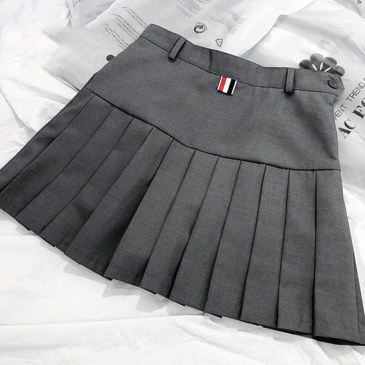 Preppy Style Pleated Skirt - Cherry Bomb