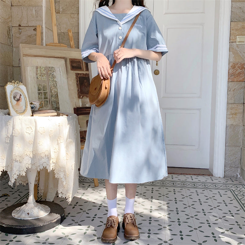 Japanese Sweet Sailor Style Dress - Cherry Bomb