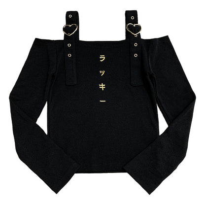 Love Strap Luck Japanese Embroidered Top
