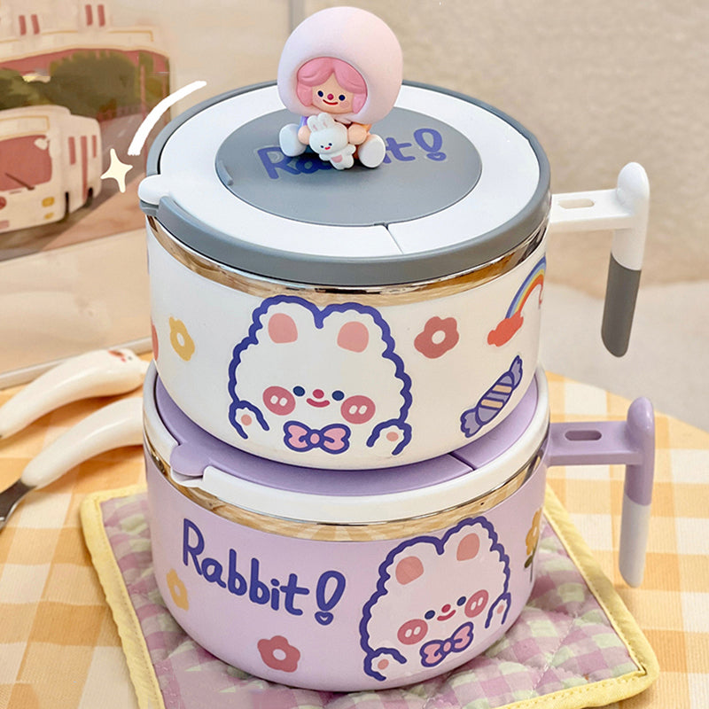 Kawaii Bunny Stainless Steel Ramen Bowl - Cherry Bomb