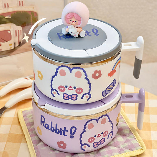 Kawaii Bunny Stainless Steel Ramen Bowl - Cherry Bomb