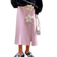 Three Dimensional Flower Midi Skirt - Cherry Bomb