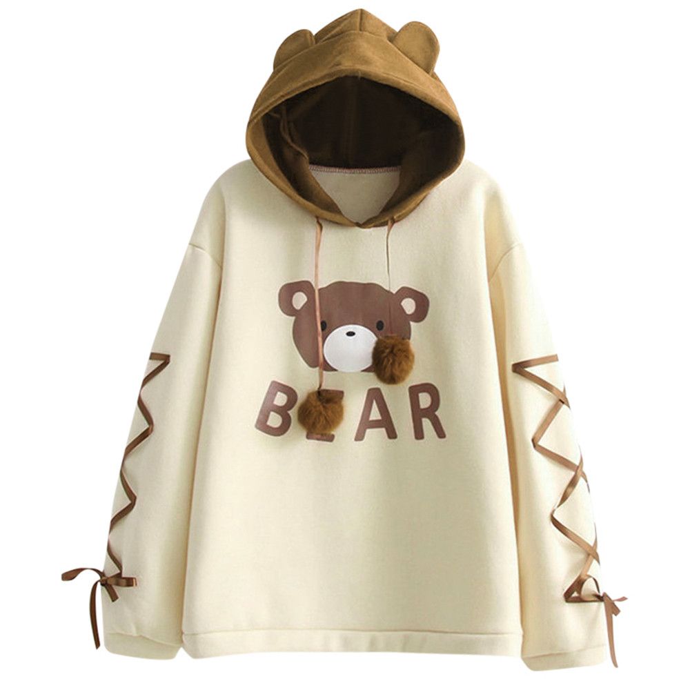 Kawaii Bear Hoodie with Ears - Cherry Bomb