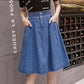 High Waist Flare Denim Skirt - Cherry Bomb