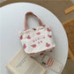 Japanese Peach Print Shoulder Tote Bag - Cherry Bomb
