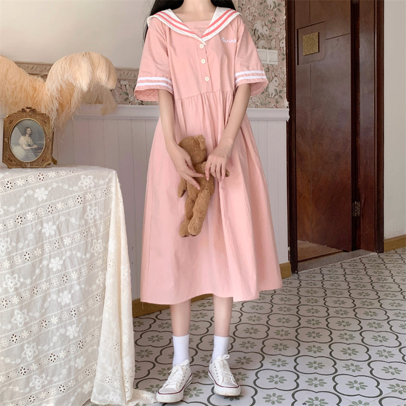 Japanese Sweet Sailor Style Dress - Cherry Bomb