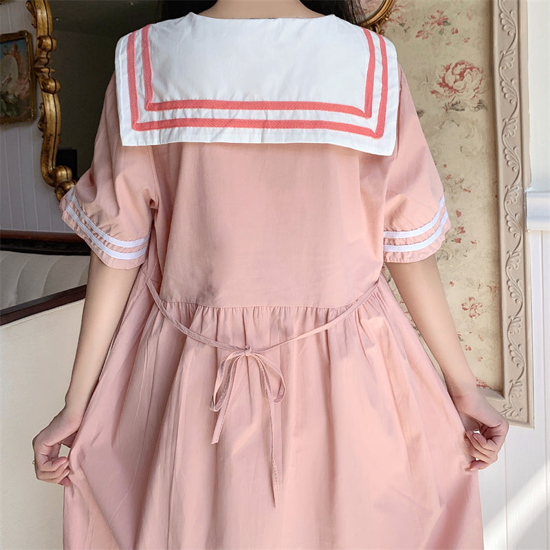 Japanese Sweet Sailor Style Dress - Cherry Bomb