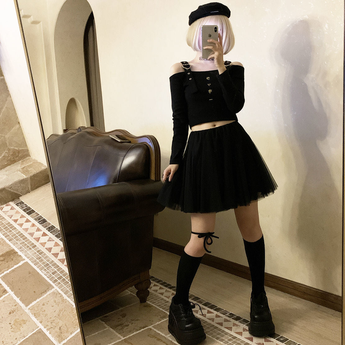 Love Strap Luck Japanese Embroidered Top