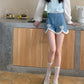 Honey Lace Denim Shorts