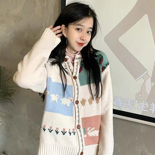 Peak Strawberry Cardigan Sweater - Cherry Bomb