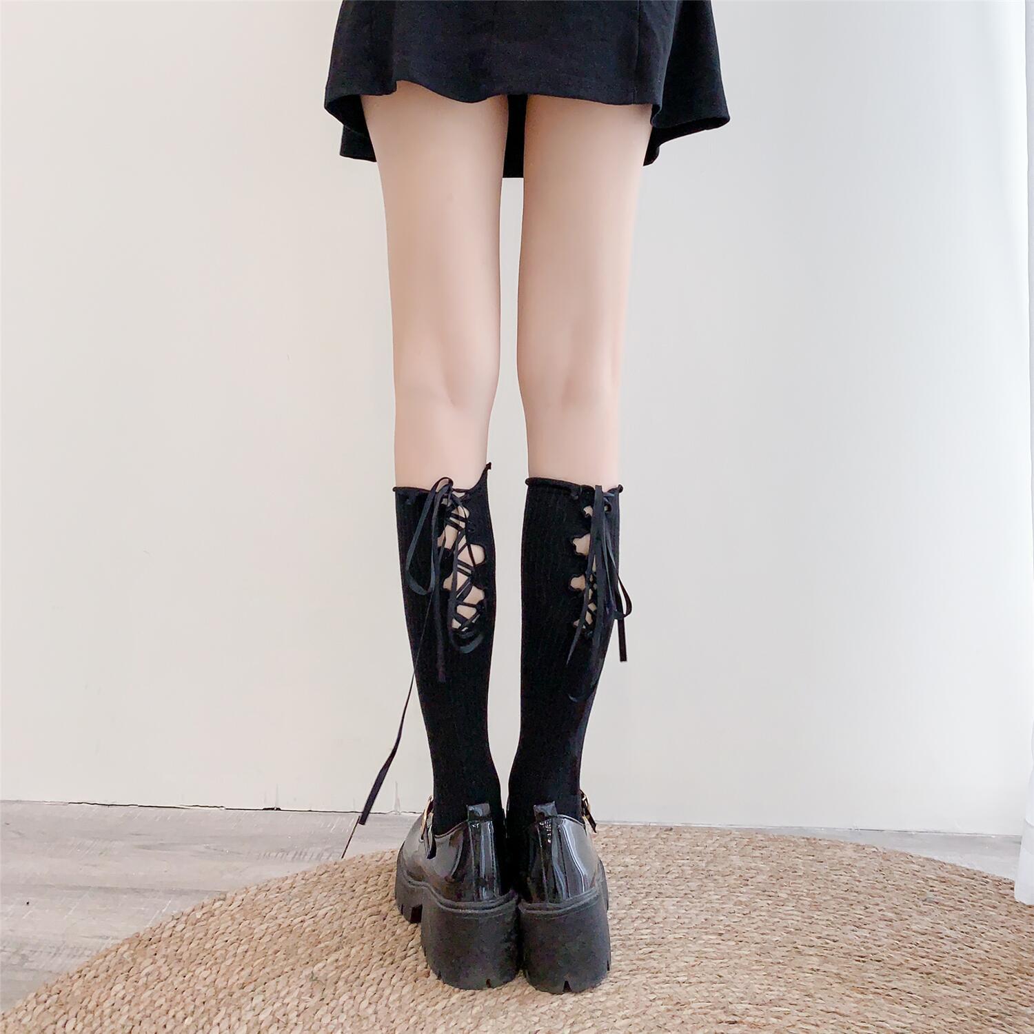 Sweet Princess Ribbon Socks - Cherry Bomb