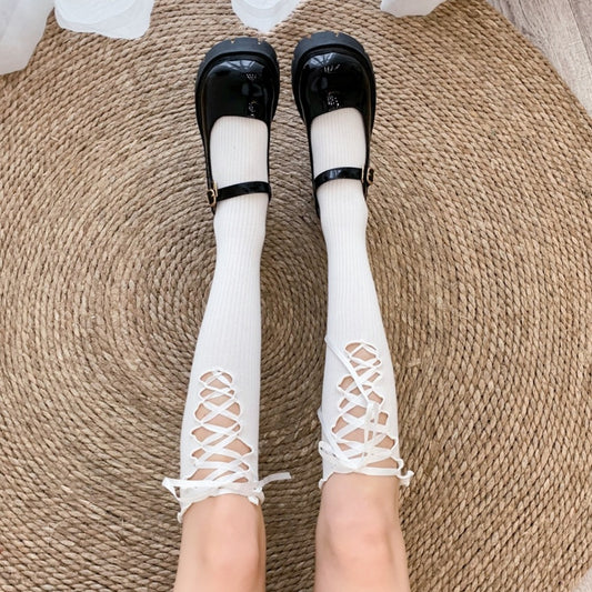 Sweet Princess Ribbon Socks - Cherry Bomb