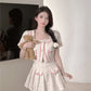 Candy Floss Top and Pleated Skirt Suit