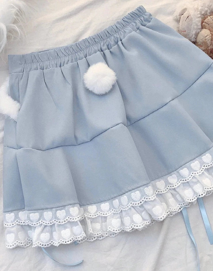 Love Bun Lace High Waist Skirt