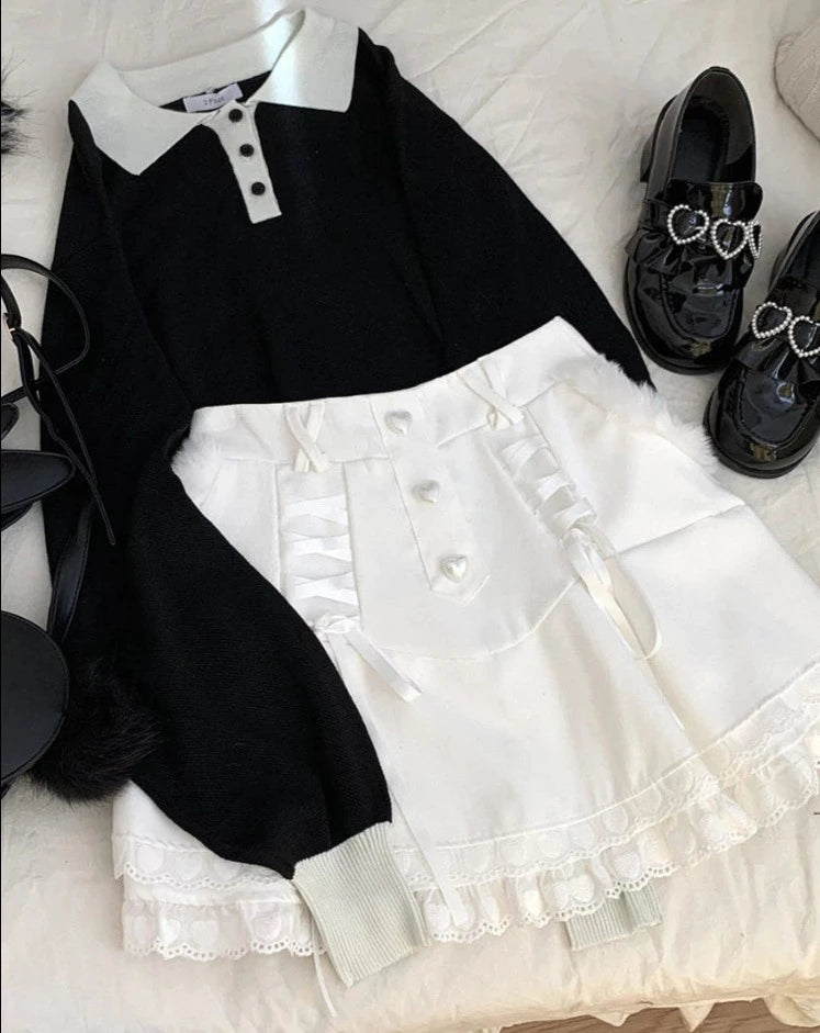 Love Bun Lace High Waist Skirt