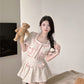 Candy Floss Top and Pleated Skirt Suit