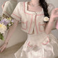 Candy Floss Top and Pleated Skirt Suit
