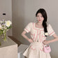 Candy Floss Top and Pleated Skirt Suit
