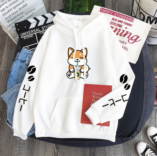 Coffee Shiba Inu Hoodie - Cherry Bomb