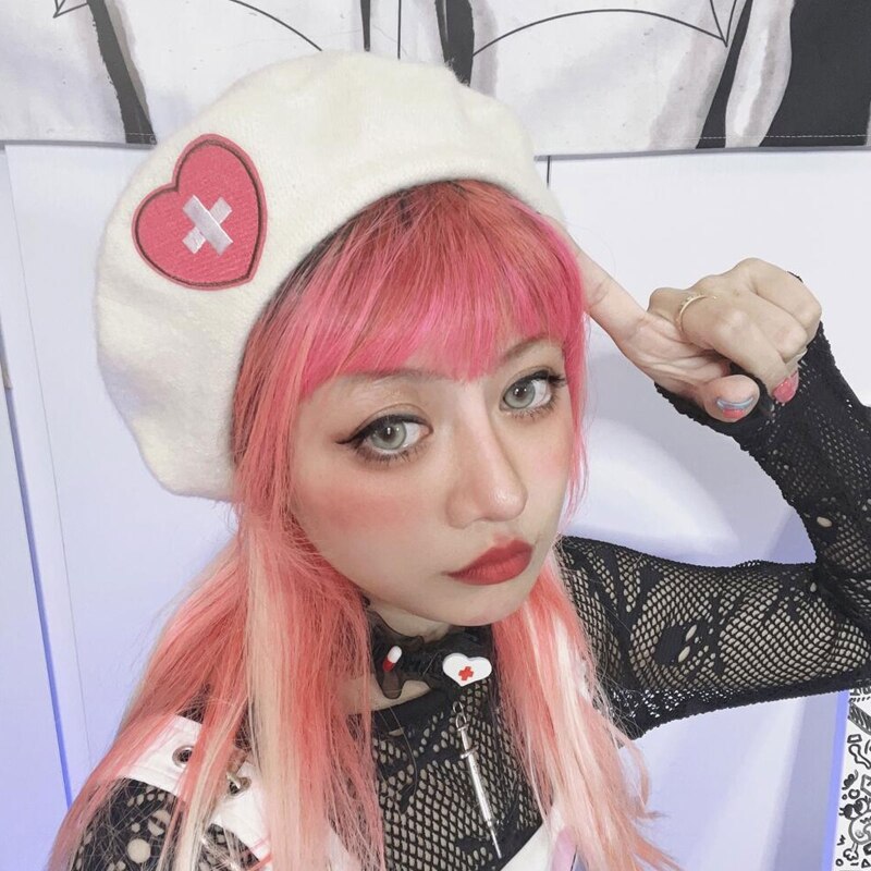 Love Cross Embroidery Beret
