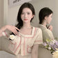 Candy Floss Top and Pleated Skirt Suit