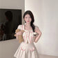 Candy Floss Top and Pleated Skirt Suit