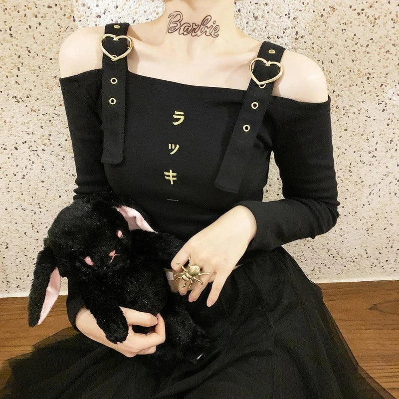 Love Strap Luck Japanese Embroidered Top