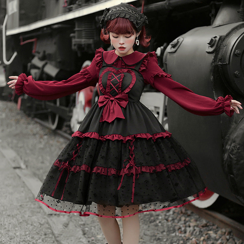 Wine Red Night Lolita Dress Set