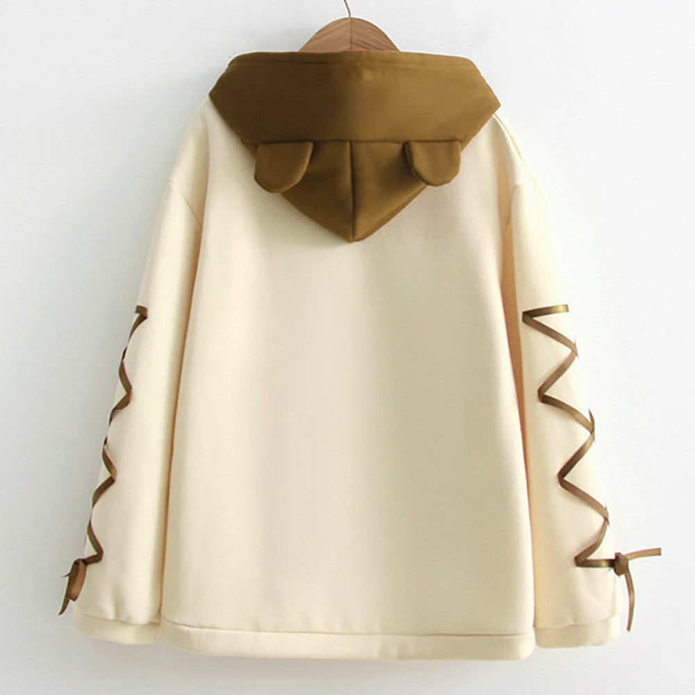 Kawaii Bear Hoodie with Ears - Cherry Bomb