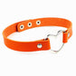 Love Heart Adjustable Leather Choker - Cherry Bomb