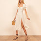 Vintage Casual Slit Dress