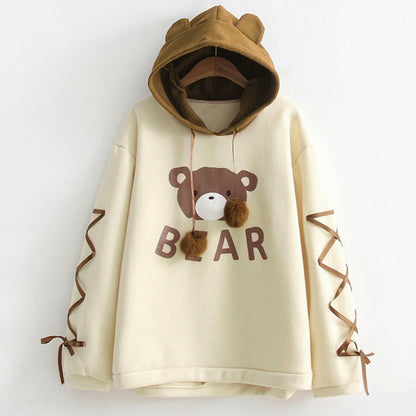 Kawaii Bear Hoodie with Ears - Cherry Bomb