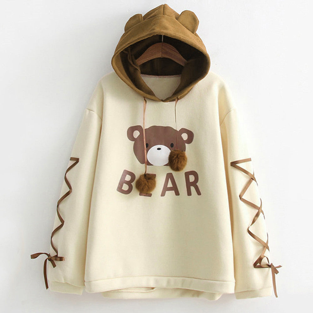 Kawaii Bear Hoodie with Ears - Cherry Bomb