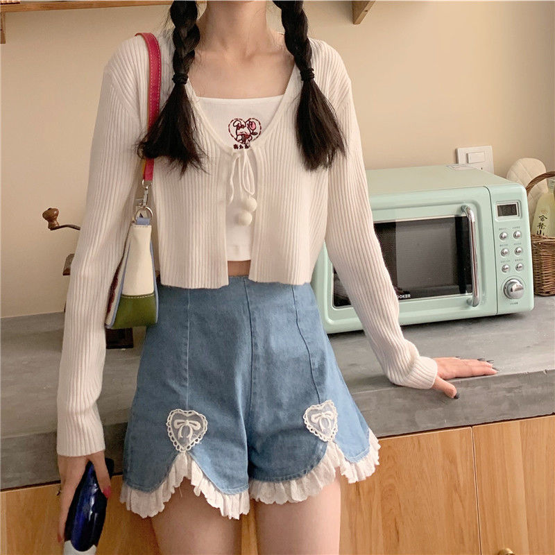 Honey Lace Denim Shorts