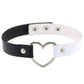 Love Heart Adjustable Leather Choker - Cherry Bomb
