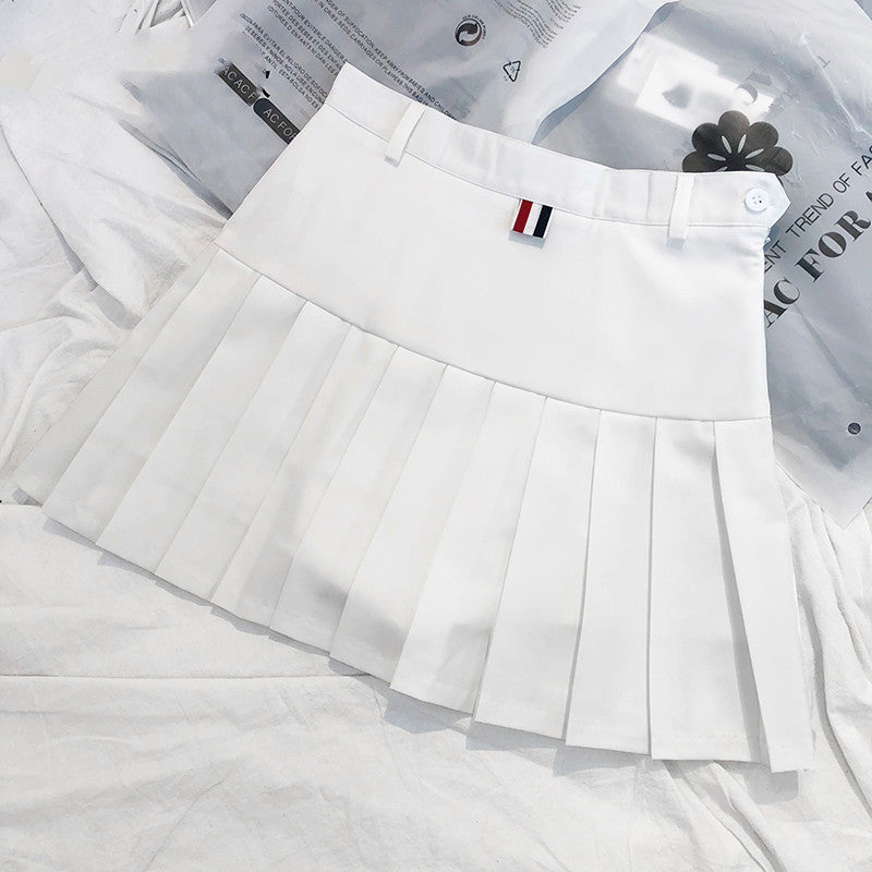 Preppy Style Pleated Skirt - Cherry Bomb